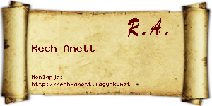 Rech Anett névjegykártya